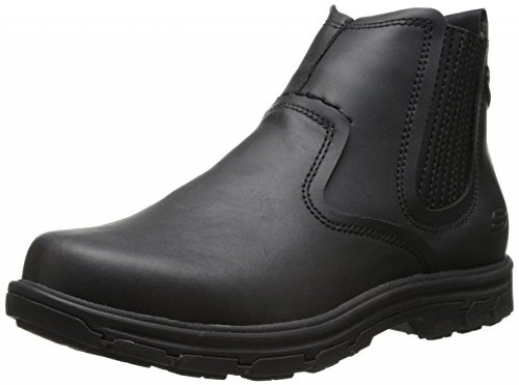 Skechers USA Men's Segment-Dorton Chukka Boot,Black Leather,10 M US ...